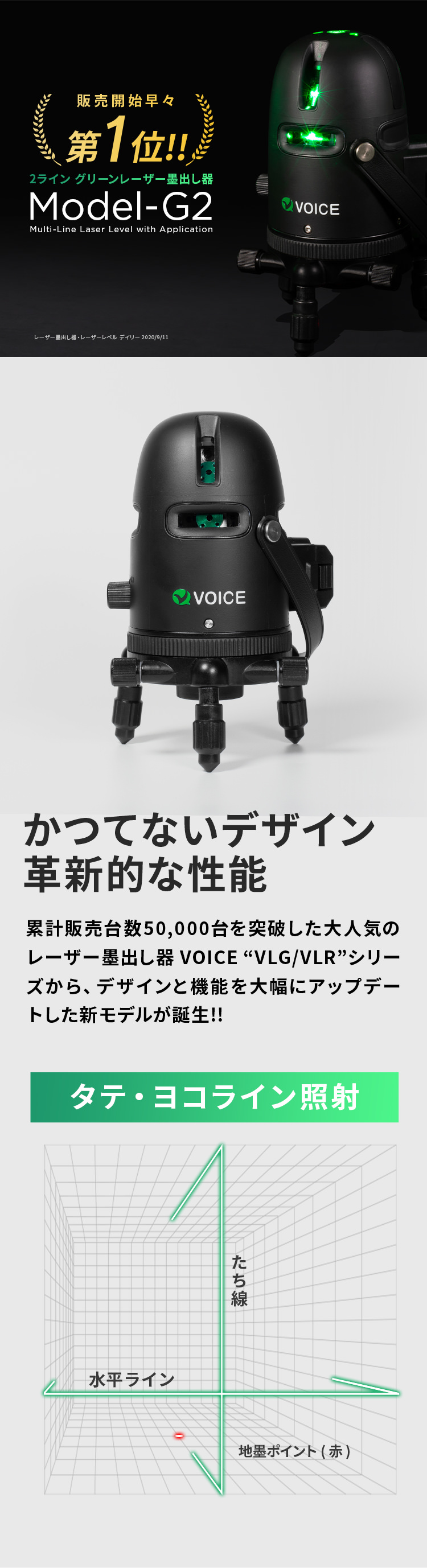 VOICE 2ライン グリーンレーザー墨出し器 Model-G2 – VOICE公式ストア